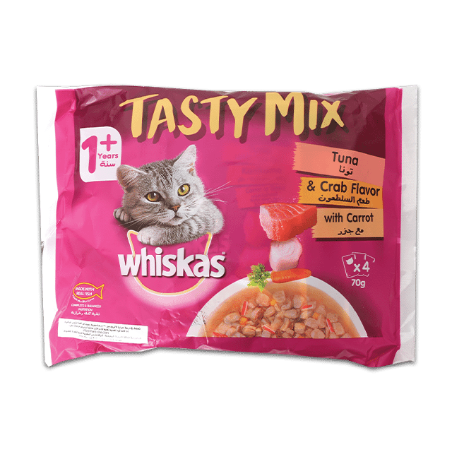 Whiskas Tasty Mix Tuna & Crab Cat Food 70G