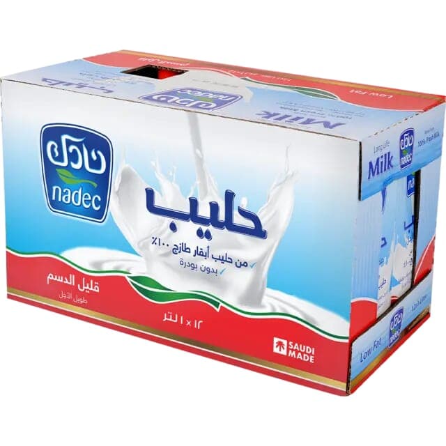 Nadec Long Life Low Fat Milk 1 Liter X4